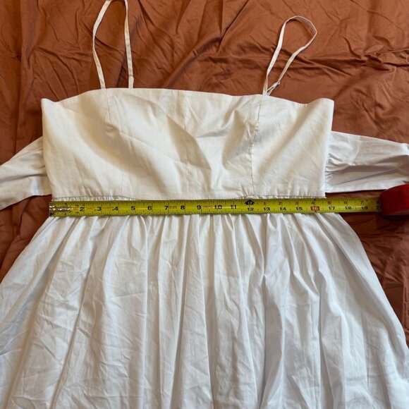 Likely Elisia White Cotton Blend Babydoll Dress - 12 - Picture 5 of 11